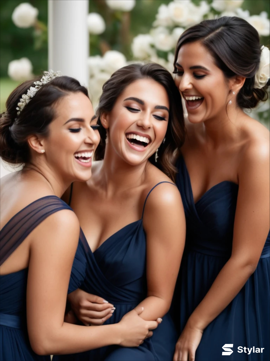 navy blue bridesmaids