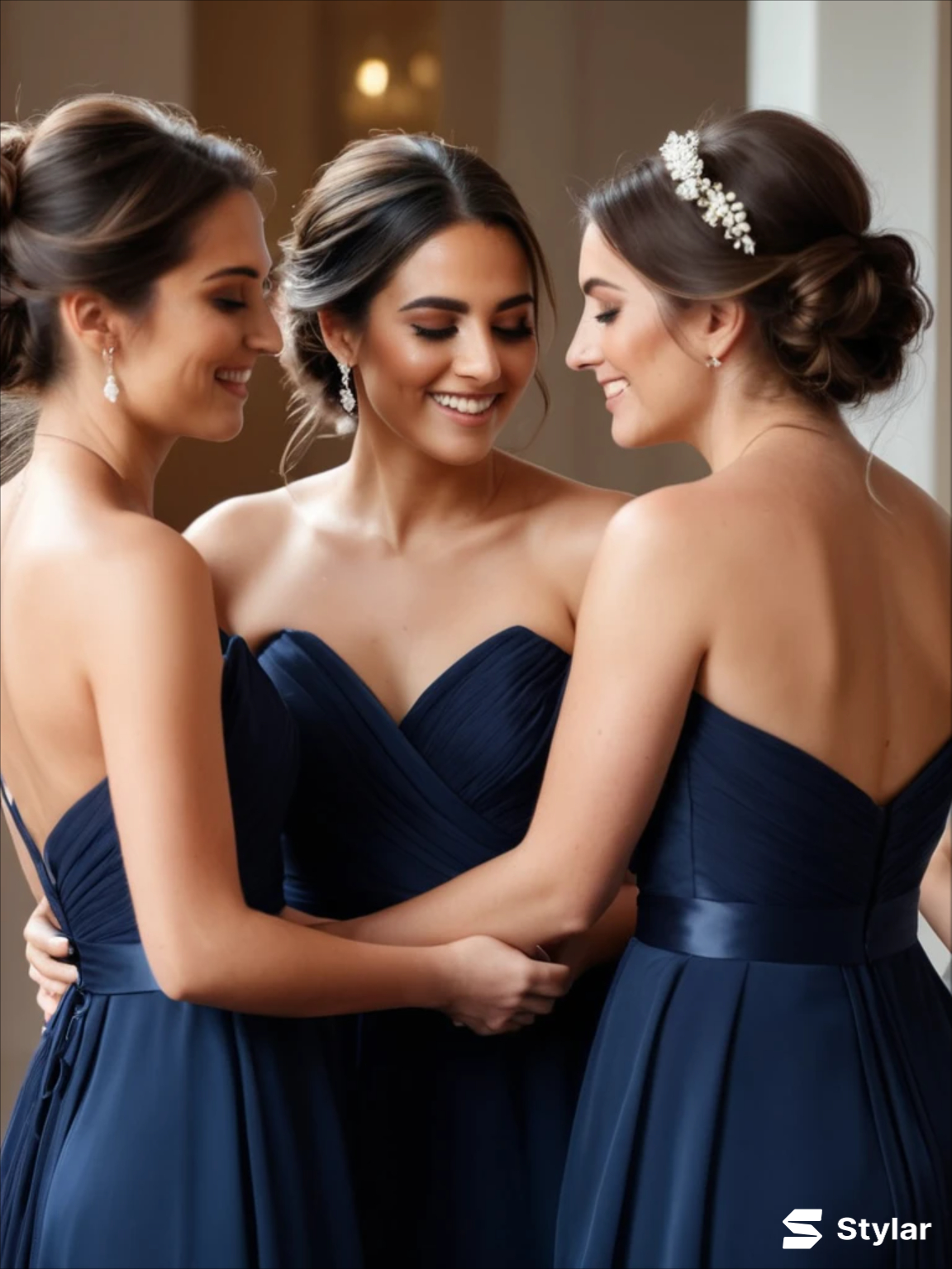 navy blue bridesmaids