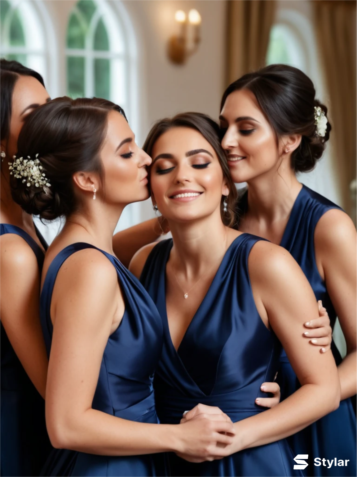 navy blue bridesmaids