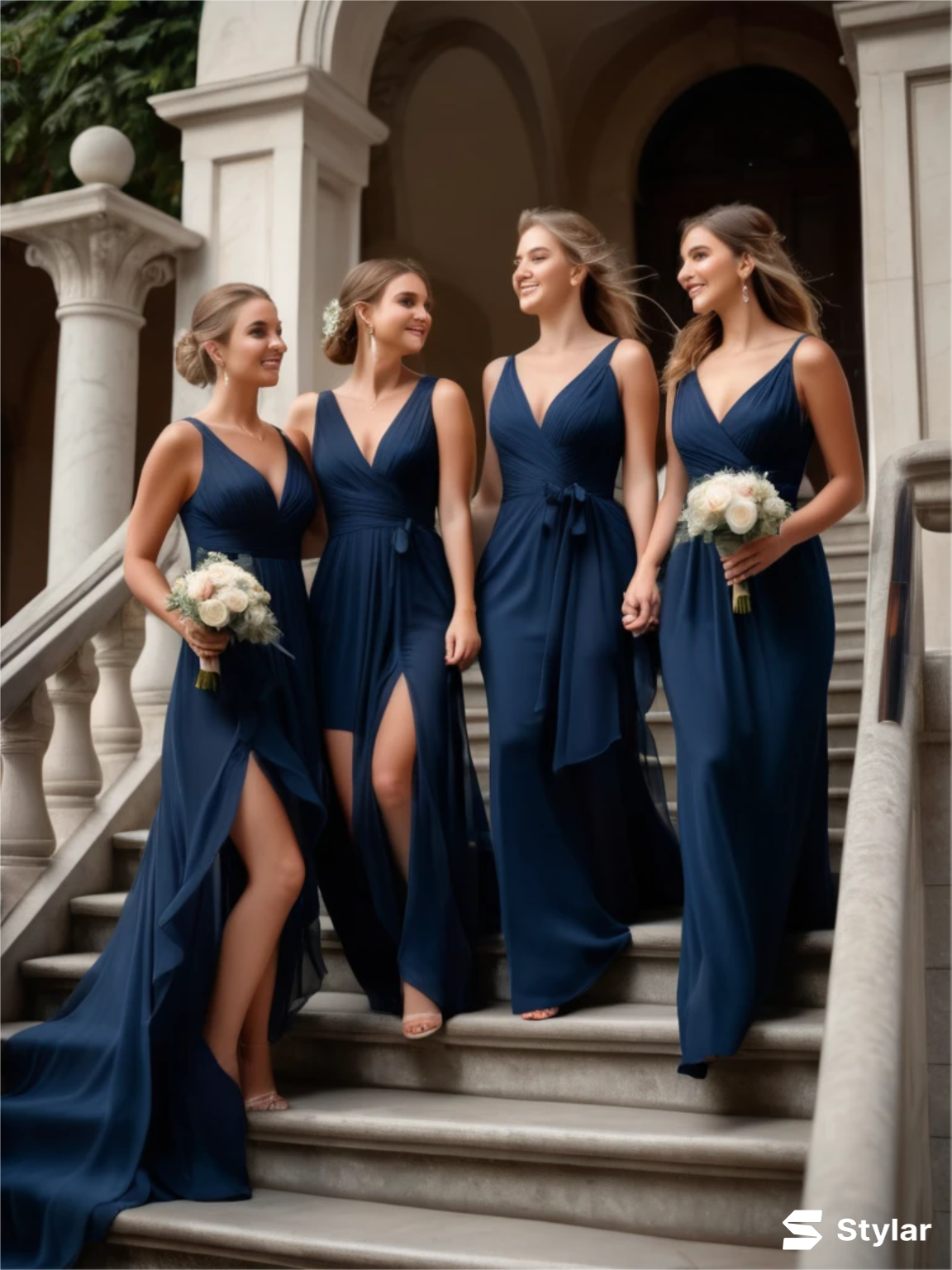 navy blue bridesmaids