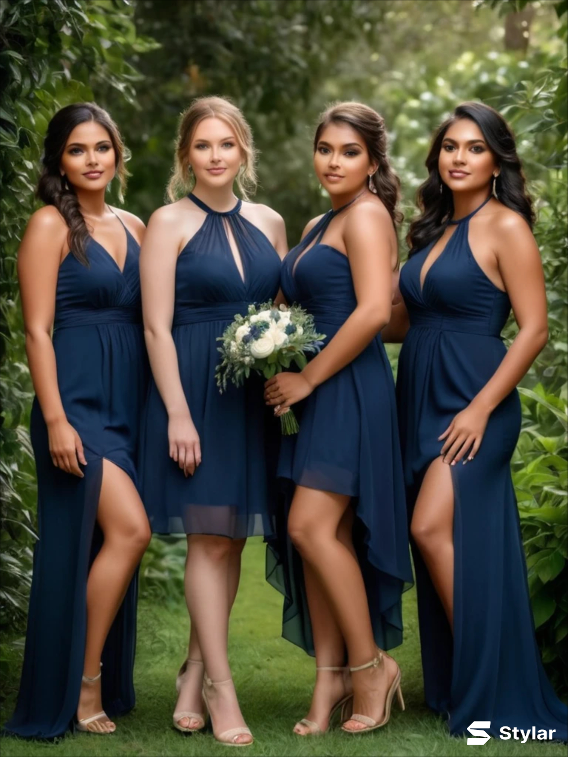 navy blue bridesmaids