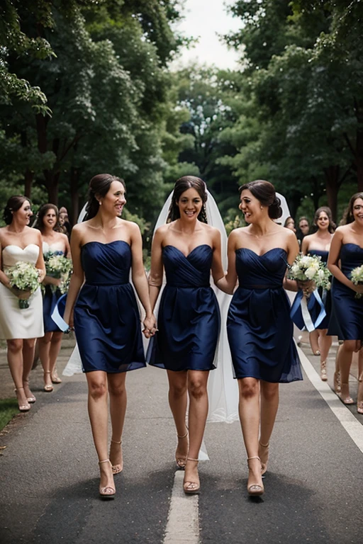 navy blue bridesmaids