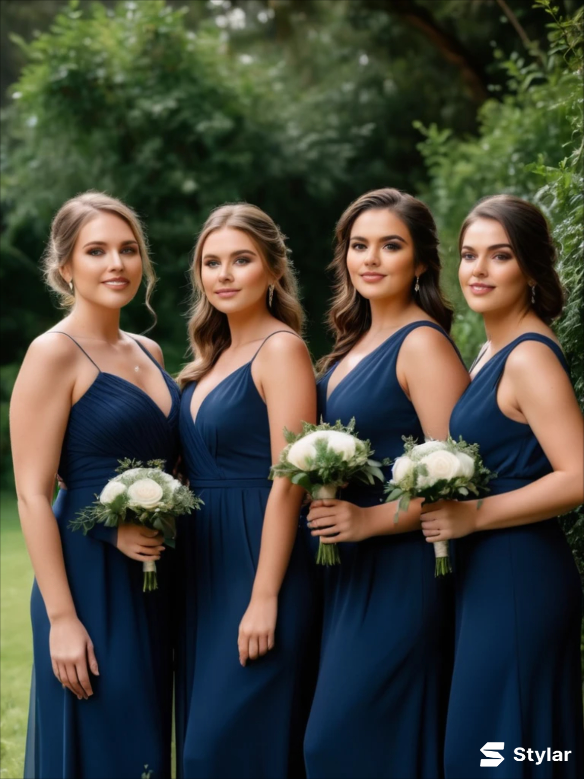 navy blue bridesmaids