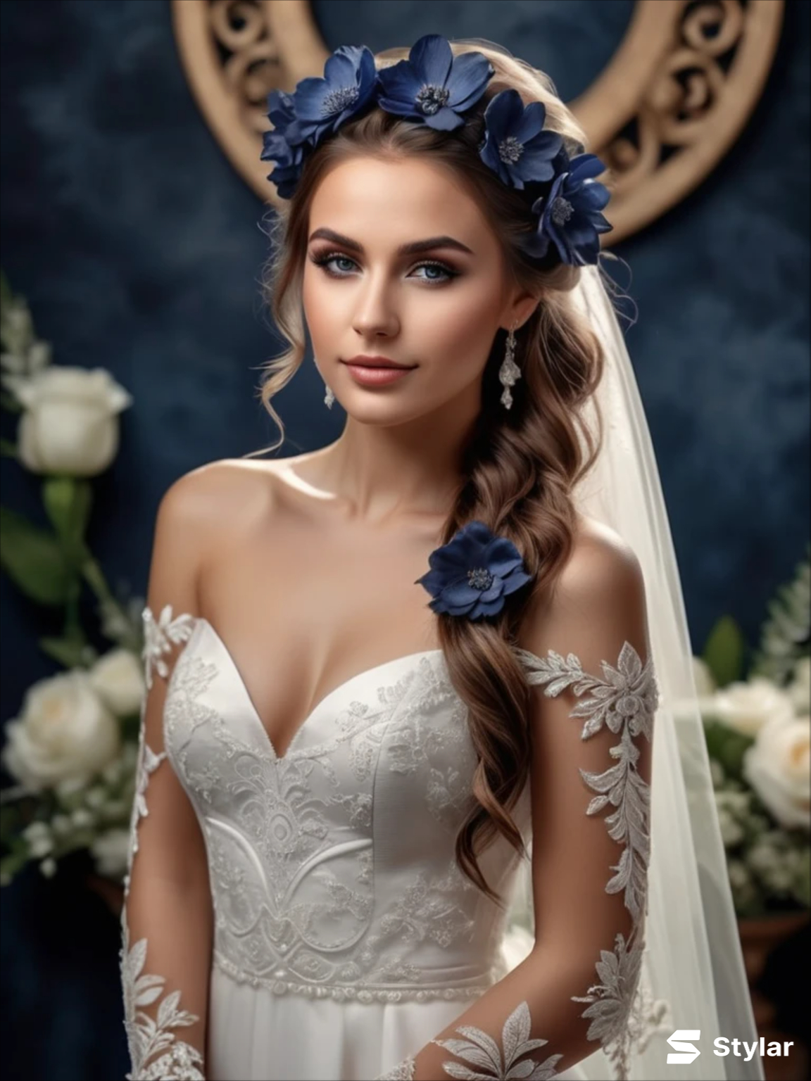 navy blue wedding hairstyles