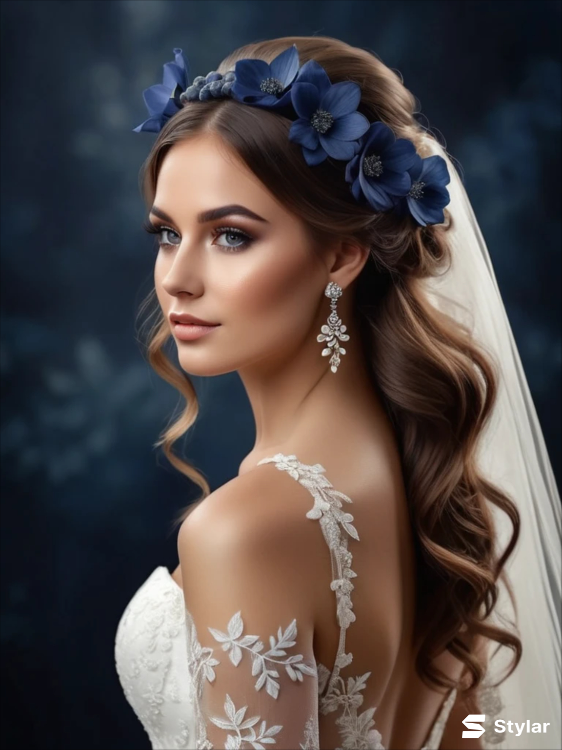 navy blue wedding hairstyles