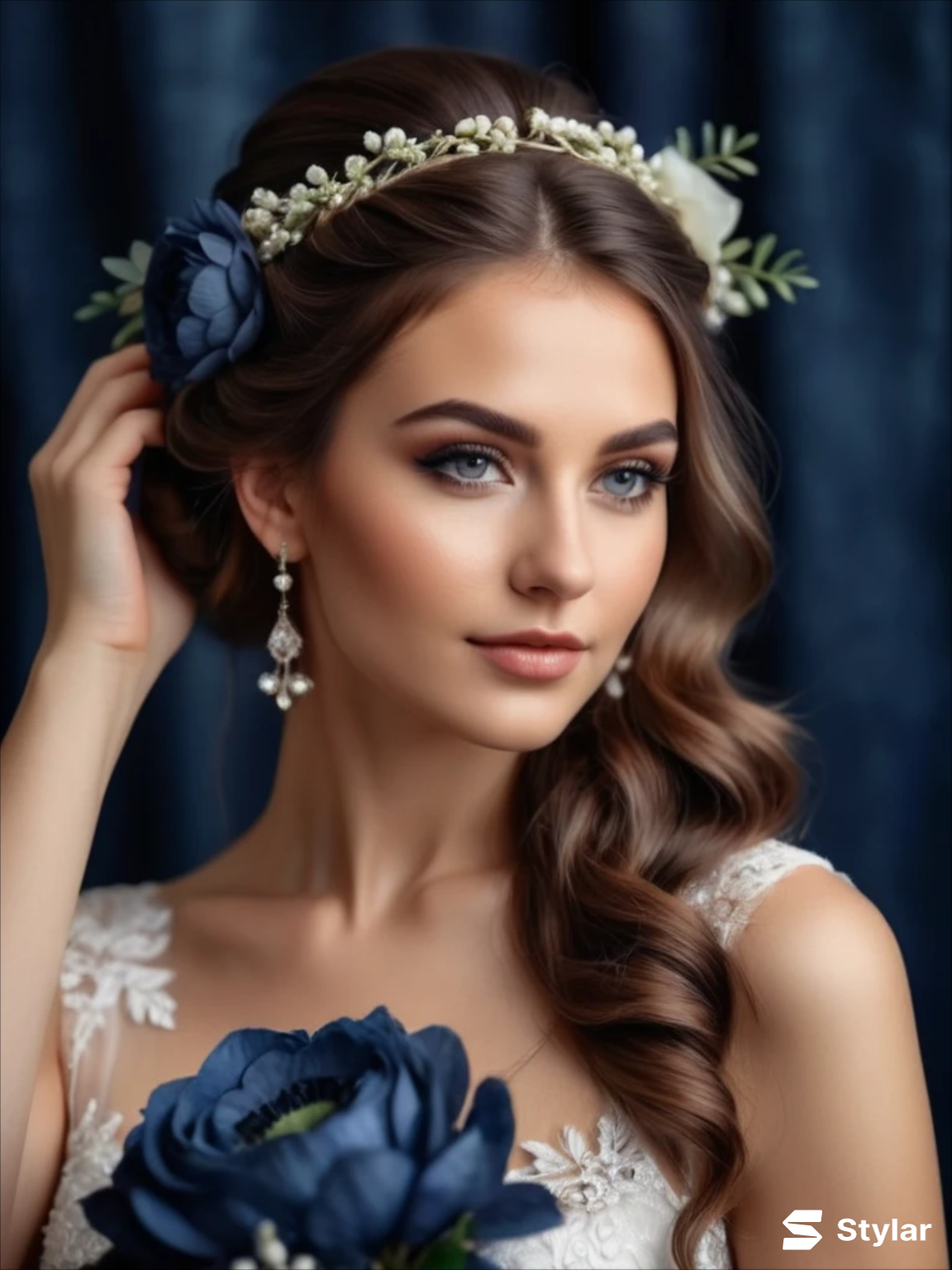 navy blue wedding hairstyles