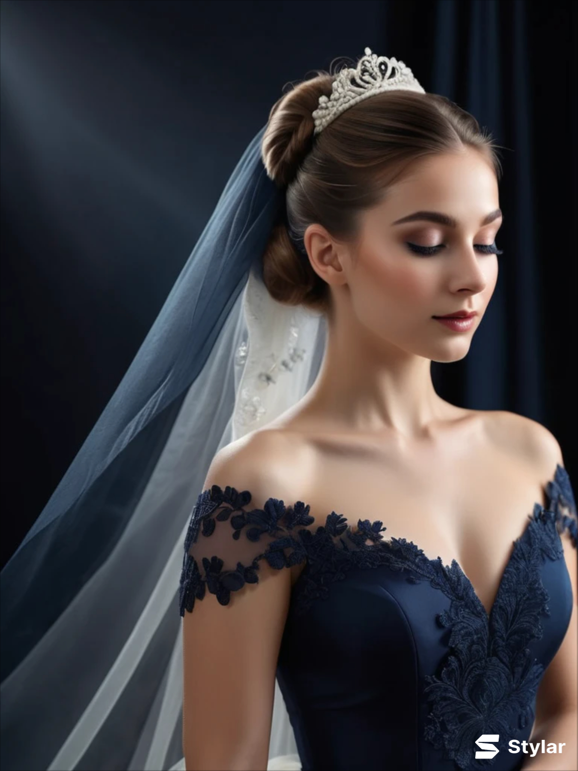 navy blue wedding hairstyles