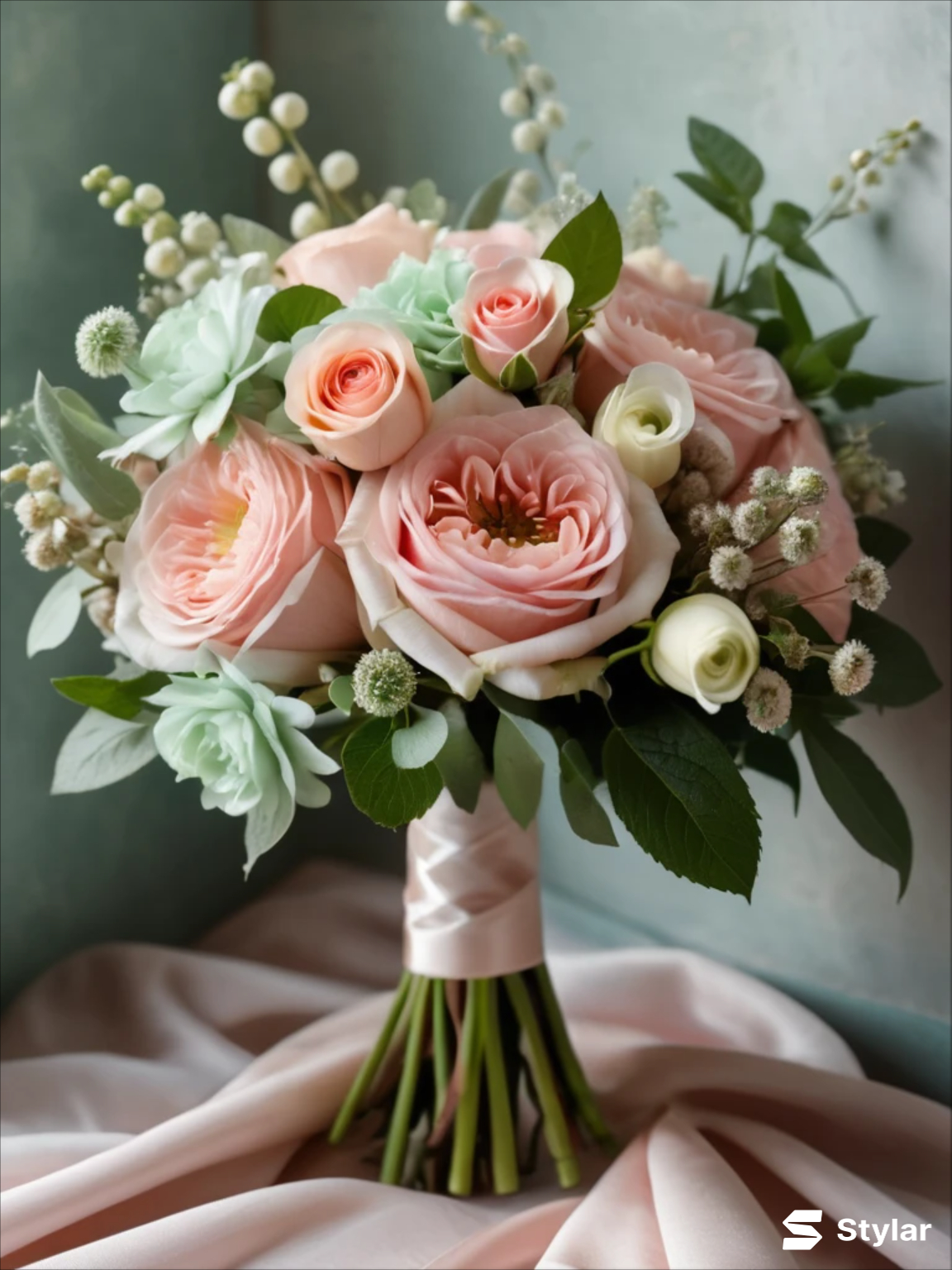 mint and blush spring wedding colors