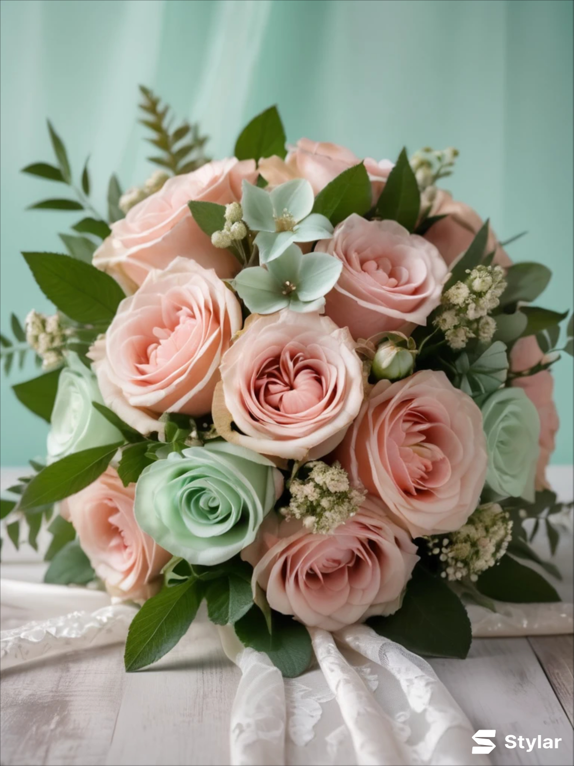 mint and blush spring wedding colors