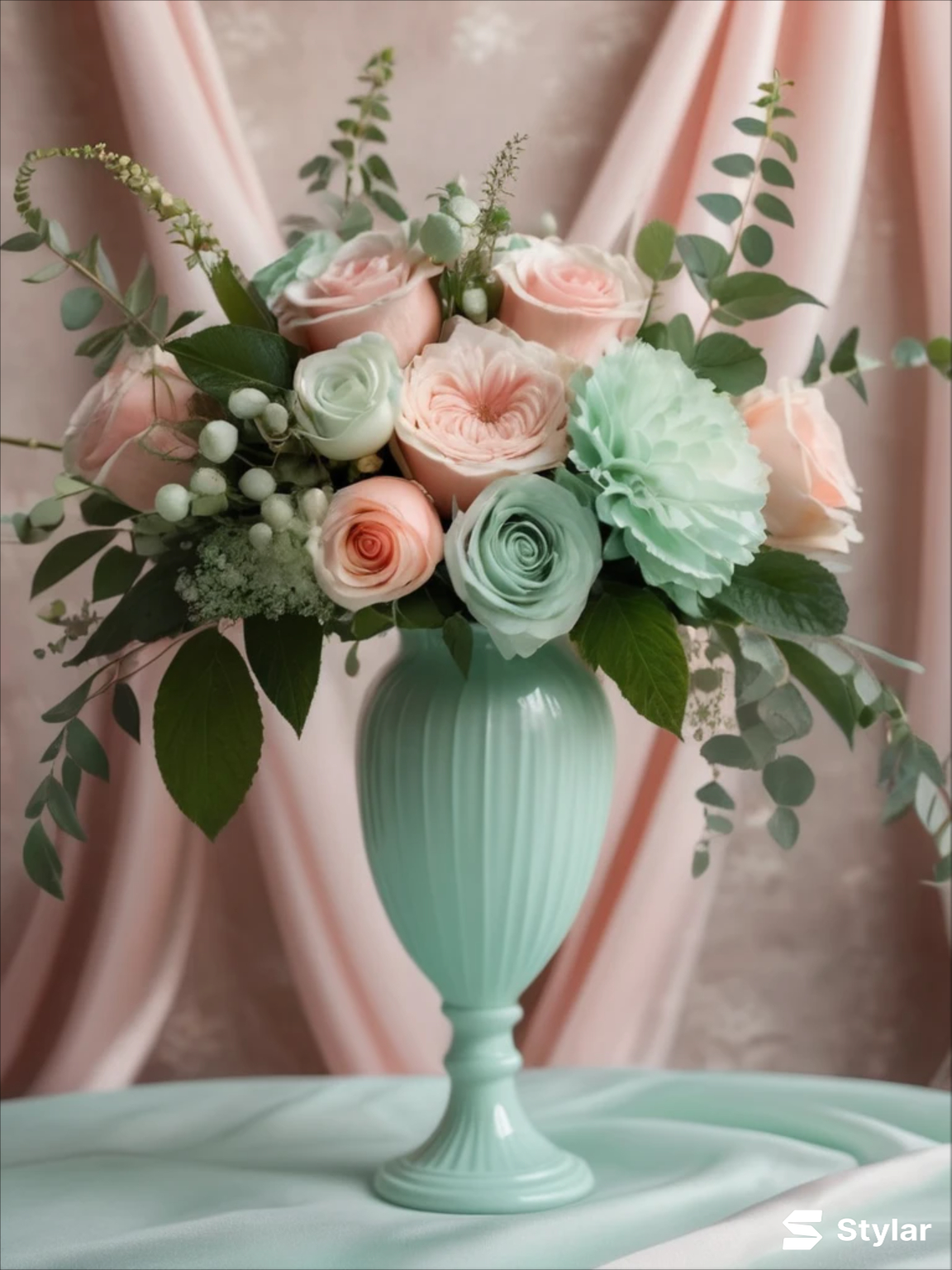 mint and blush spring wedding colors