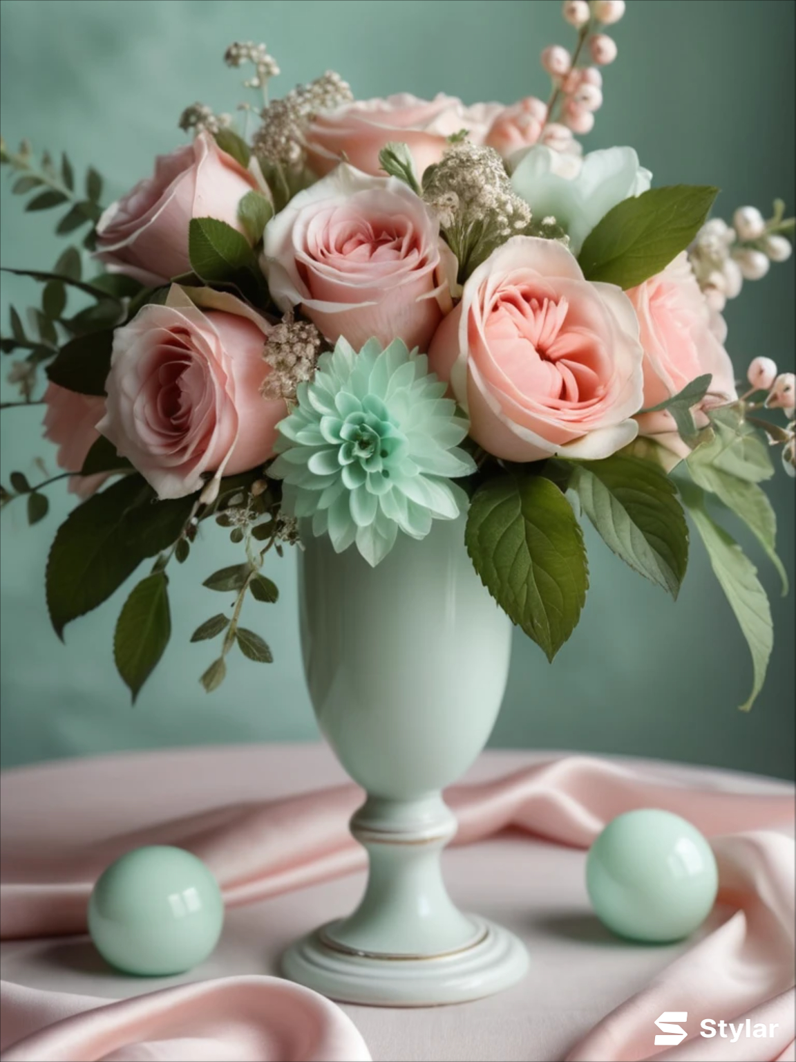 mint and blush spring wedding colors