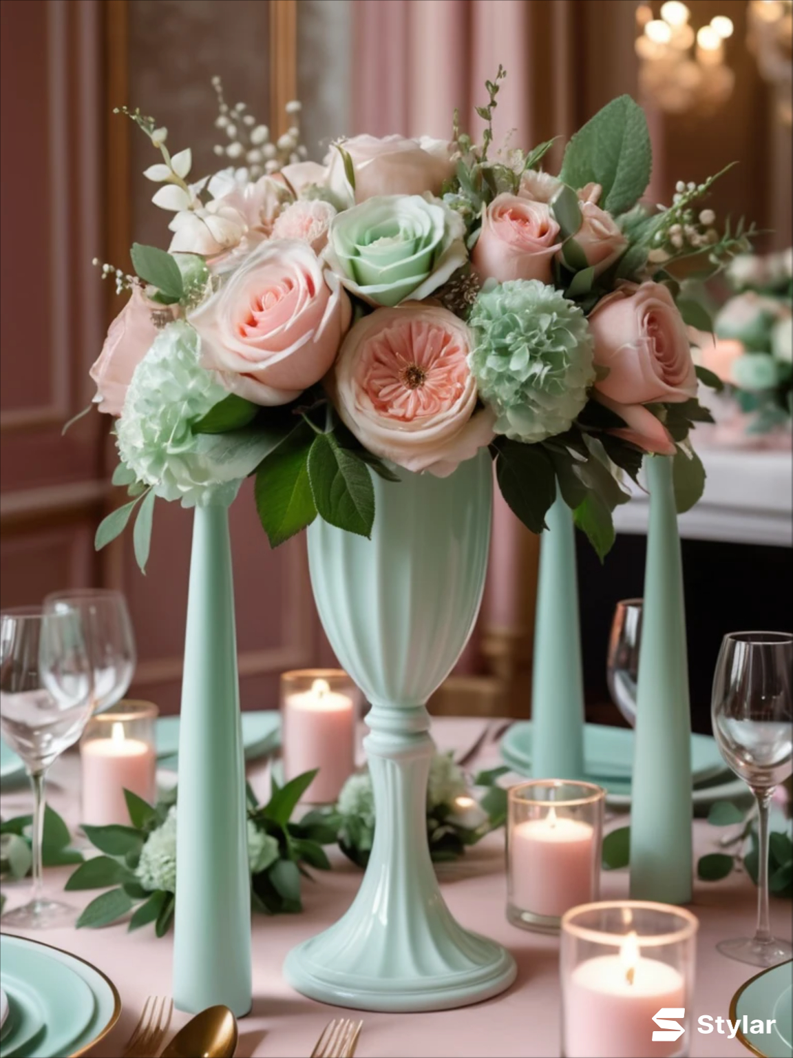 mint and blush spring wedding colors