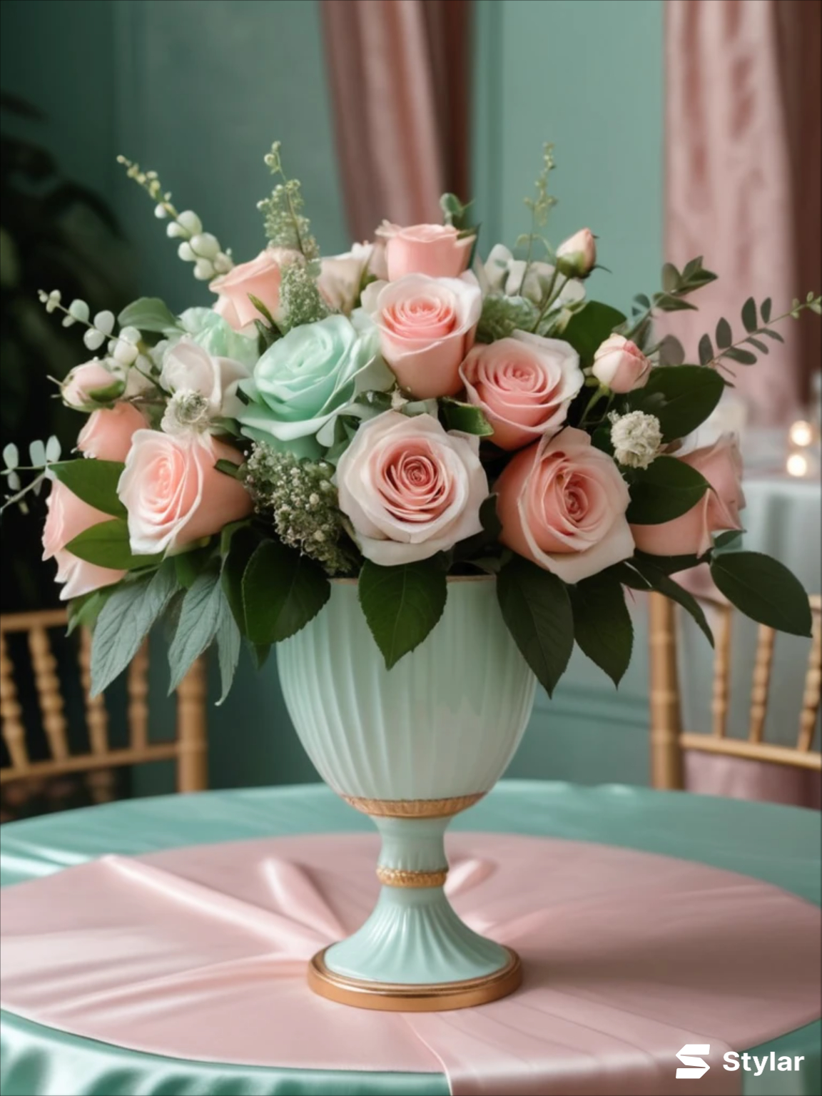 mint and blush spring wedding colors