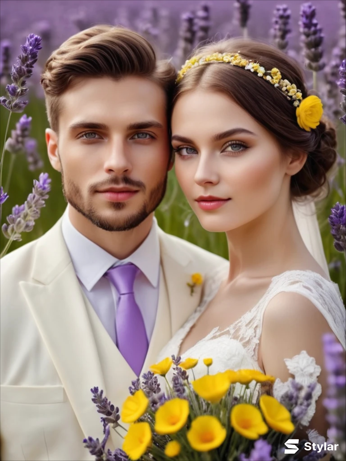 Lavender and Buttercup Yellow spring wedding colors