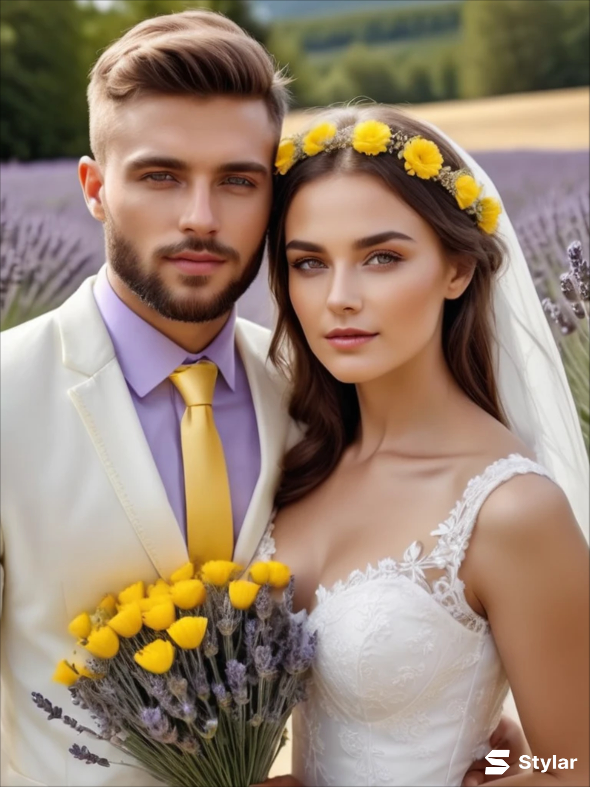 Lavender and Buttercup Yellow spring wedding colors