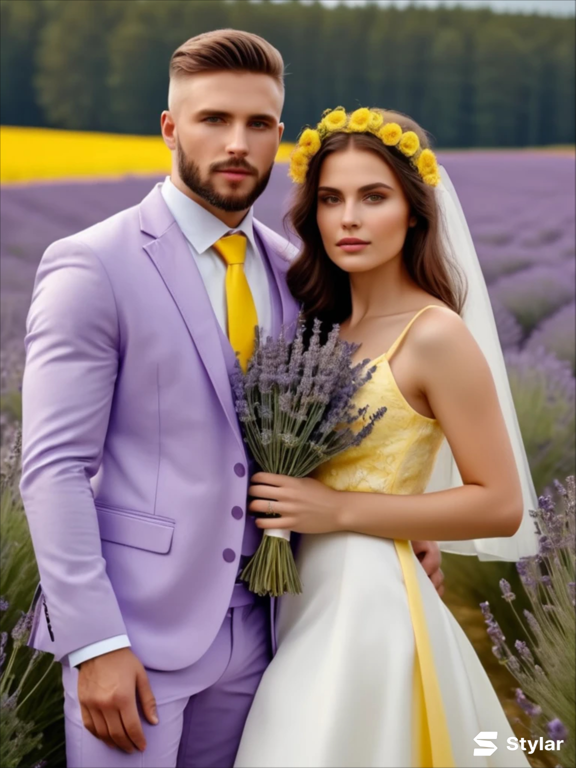 Lavender and Buttercup Yellow spring wedding colors