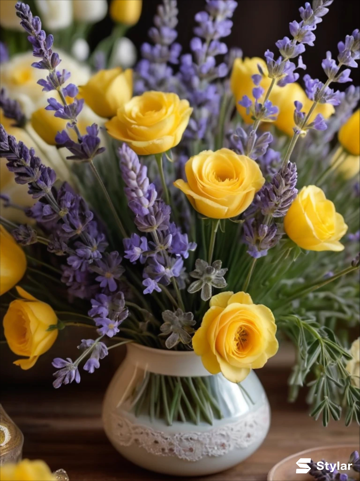 Lavender and Buttercup Yellow spring wedding colors
