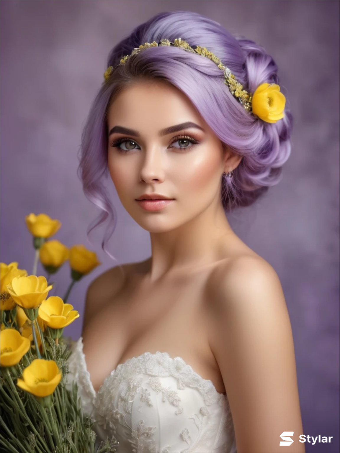 Lavender and Buttercup Yellow spring wedding colors