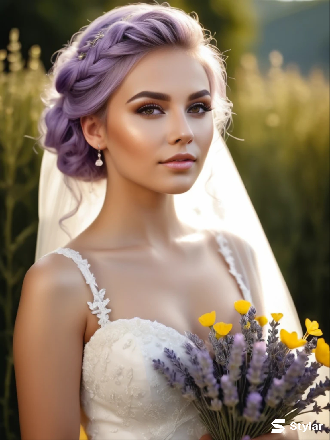 Lavender and Buttercup Yellow spring wedding colors