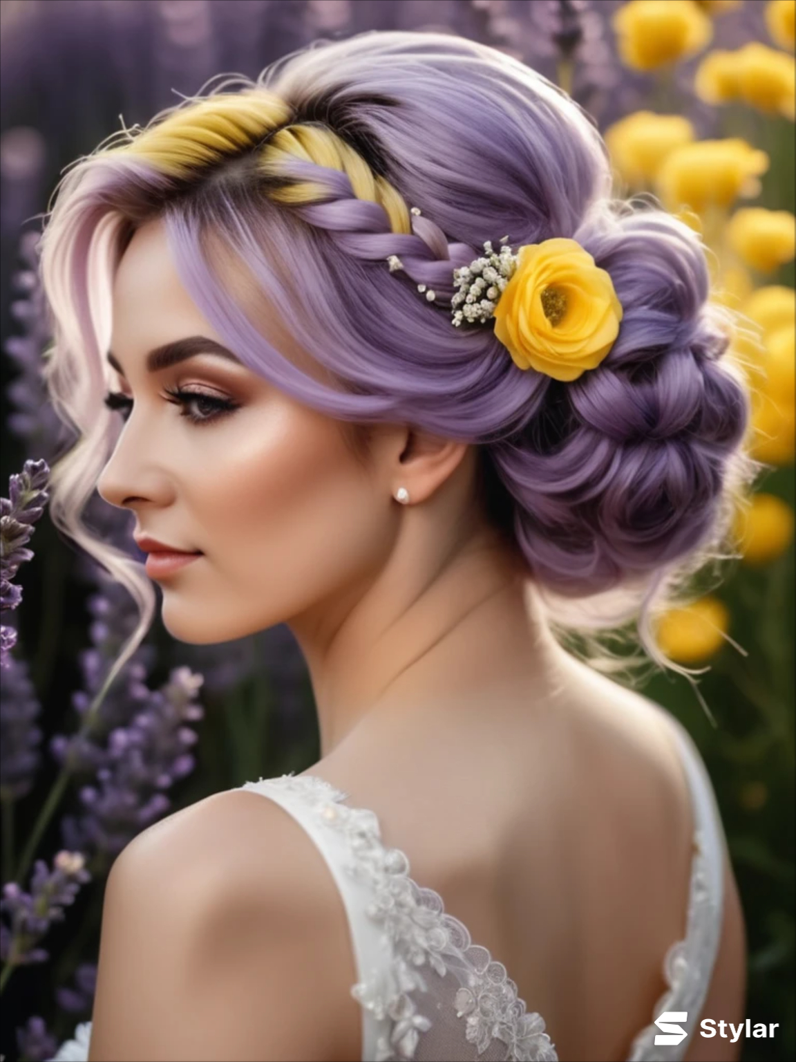 Lavender and Buttercup Yellow spring wedding colors