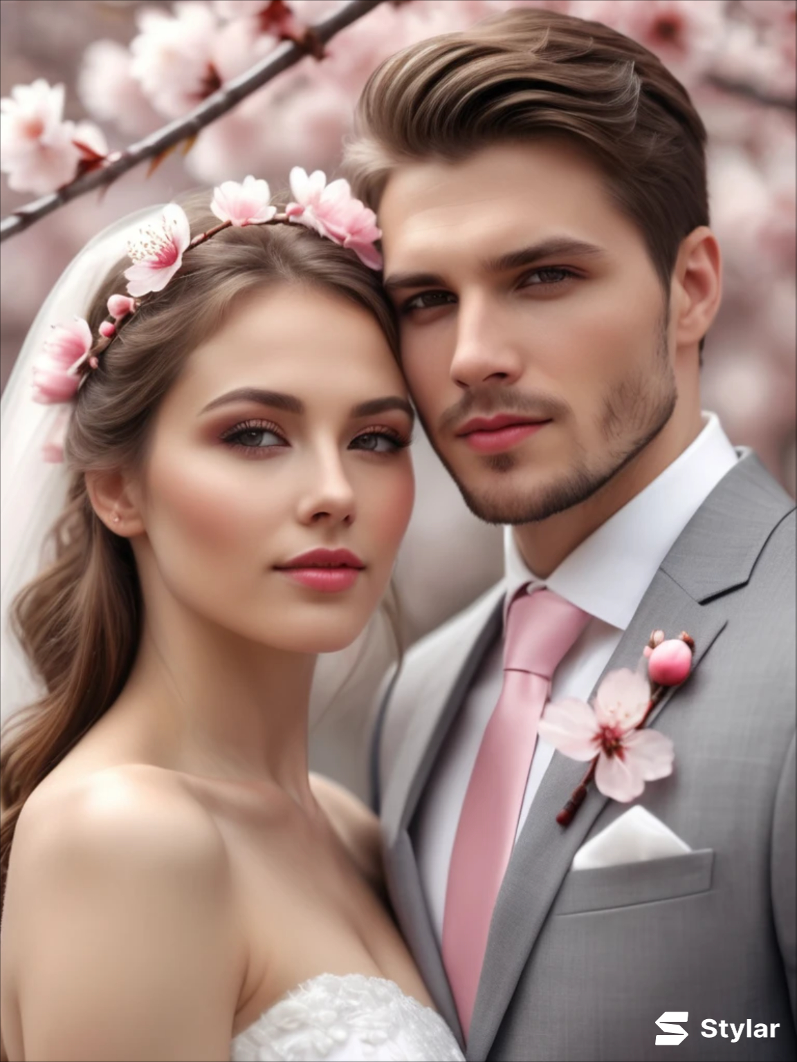 Cherry Blossom Pink and Soft Gray spring wedding colors