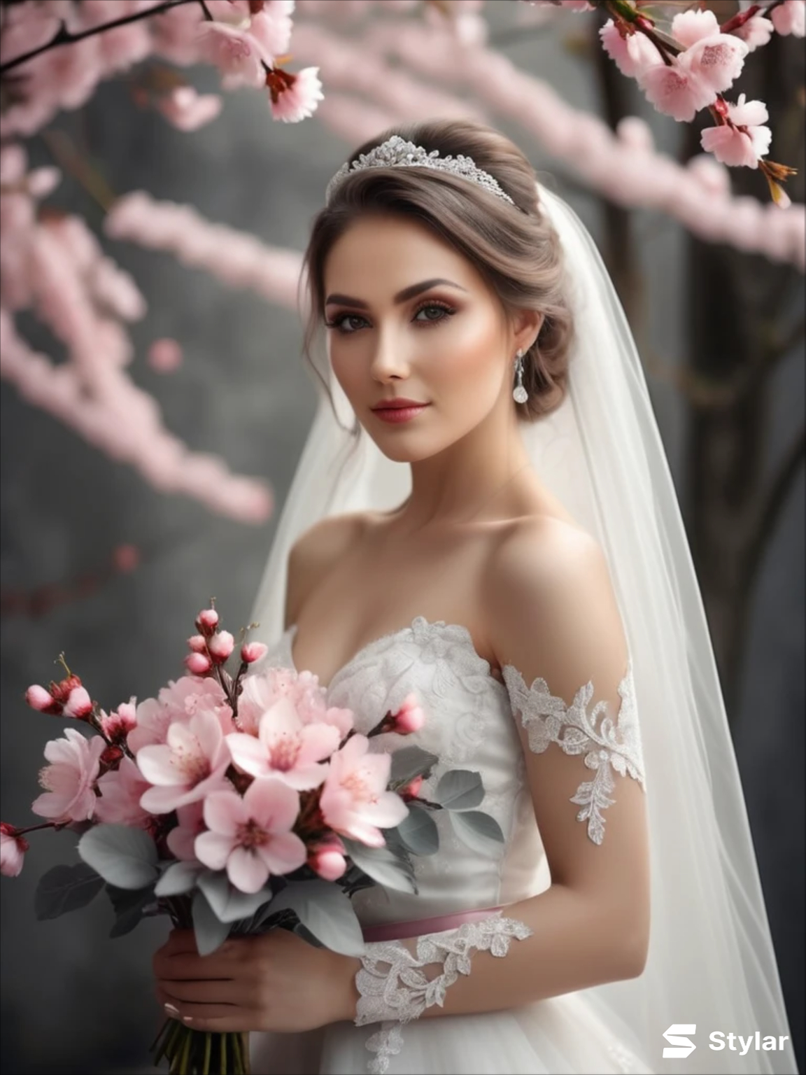 Cherry Blossom Pink and Soft Gray spring wedding colors