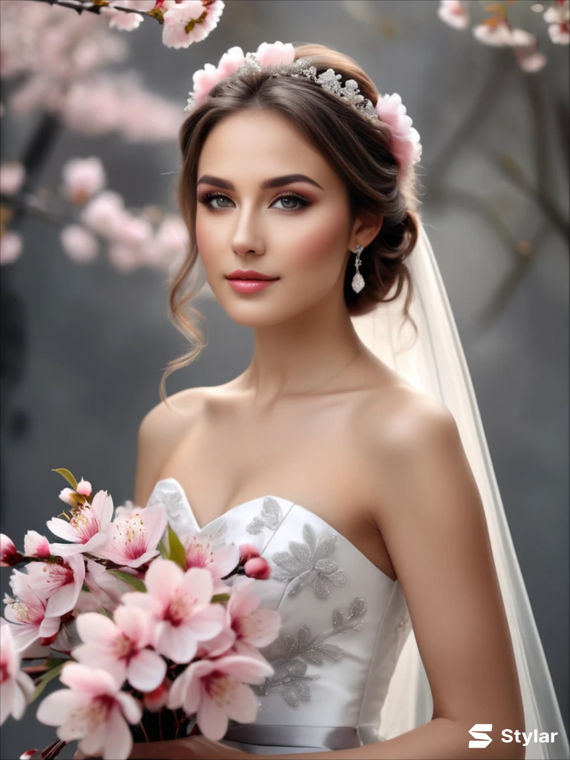 Cherry Blossom Pink and Soft Gray spring wedding colors