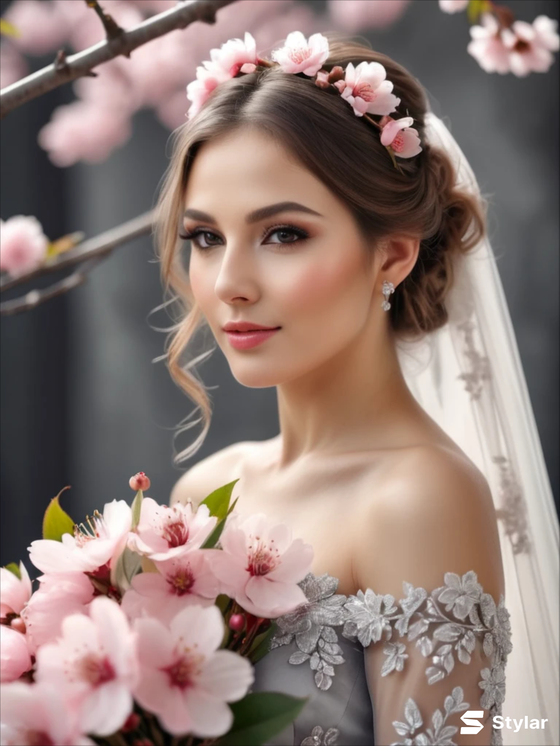 Cherry Blossom Pink and Soft Gray spring wedding colors