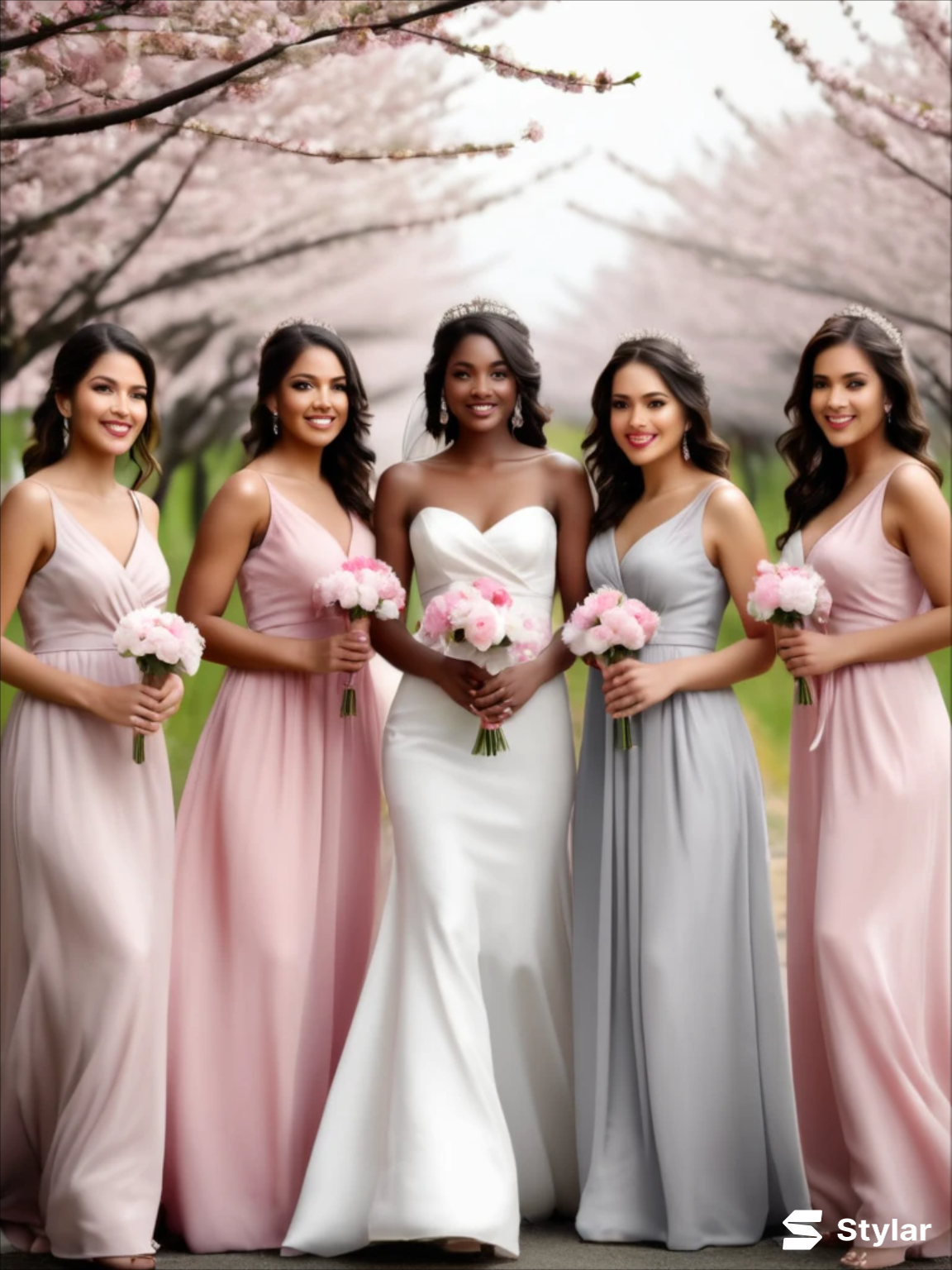 Cherry Blossom Pink and Soft Gray spring wedding colors