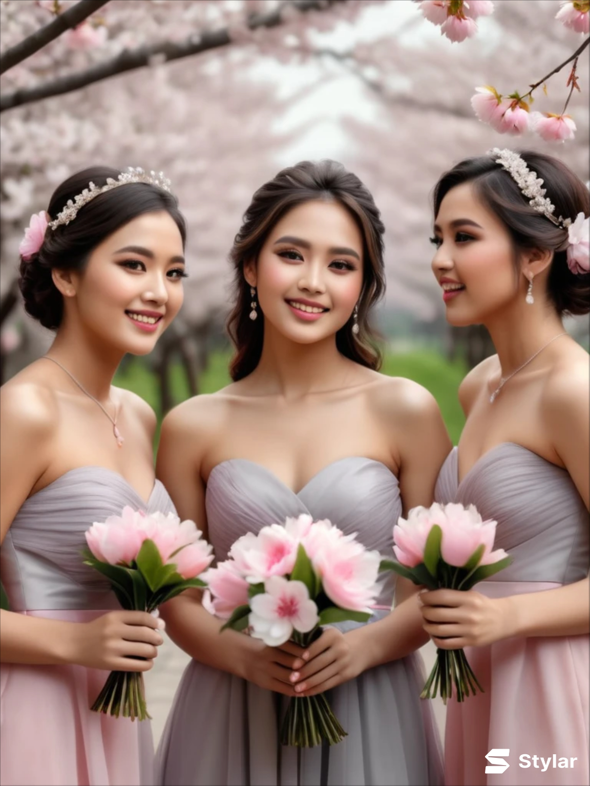 Cherry Blossom Pink and Soft Gray spring wedding colors