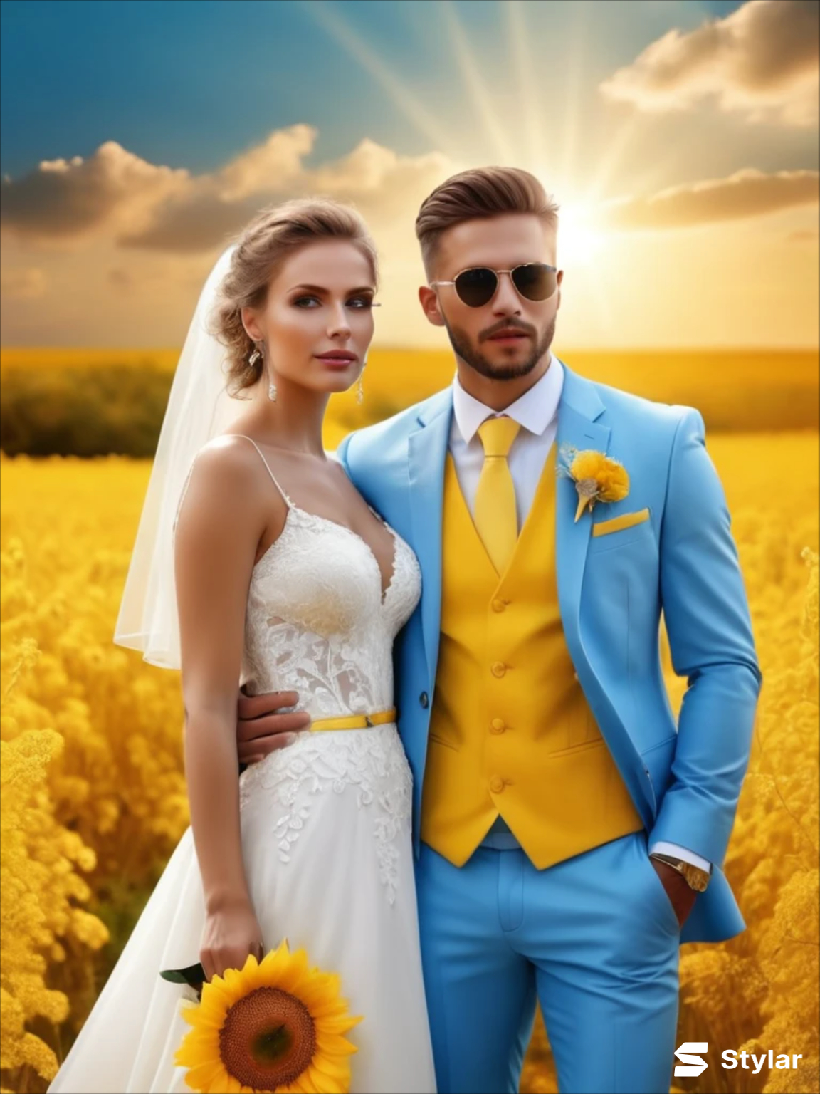 Sunshine Yellow and Sky Blue spring wedding colors