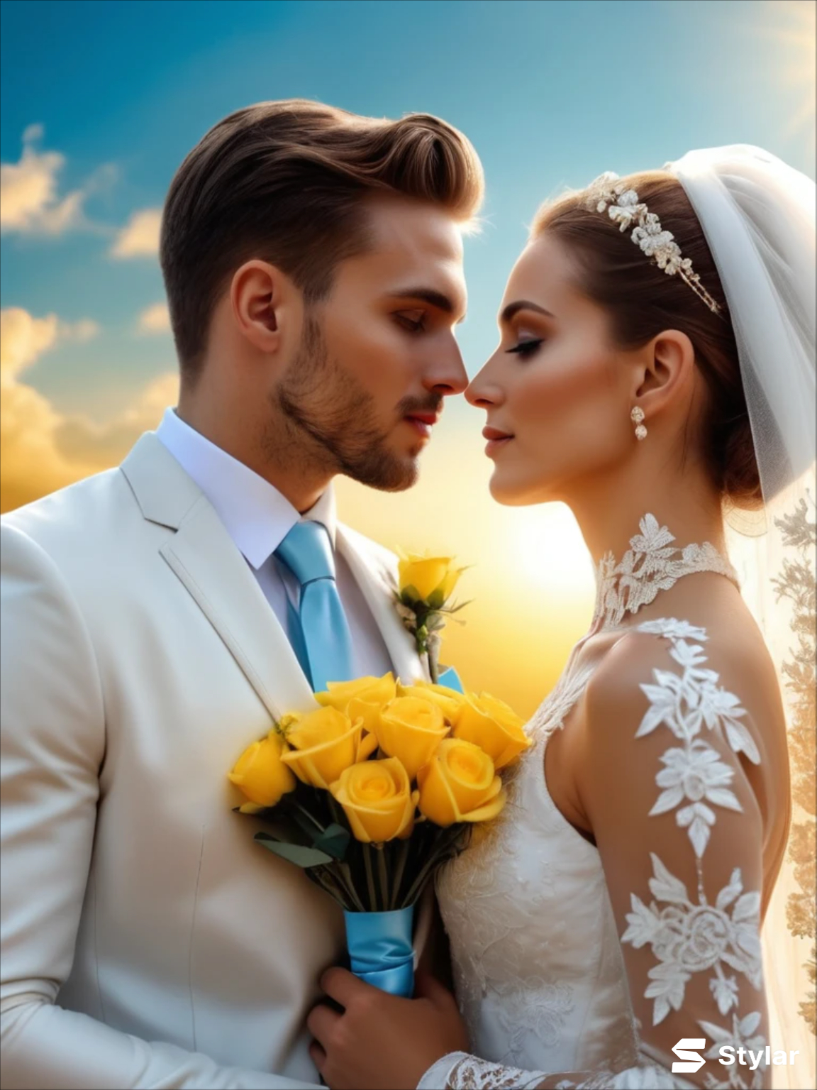 Sunshine Yellow and Sky Blue spring wedding colors