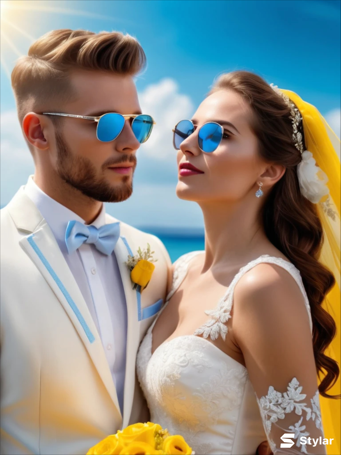 Sunshine Yellow and Sky Blue spring wedding colors