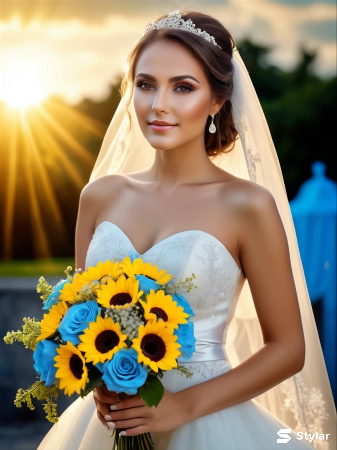Sunshine Yellow and Sky Blue spring wedding colors