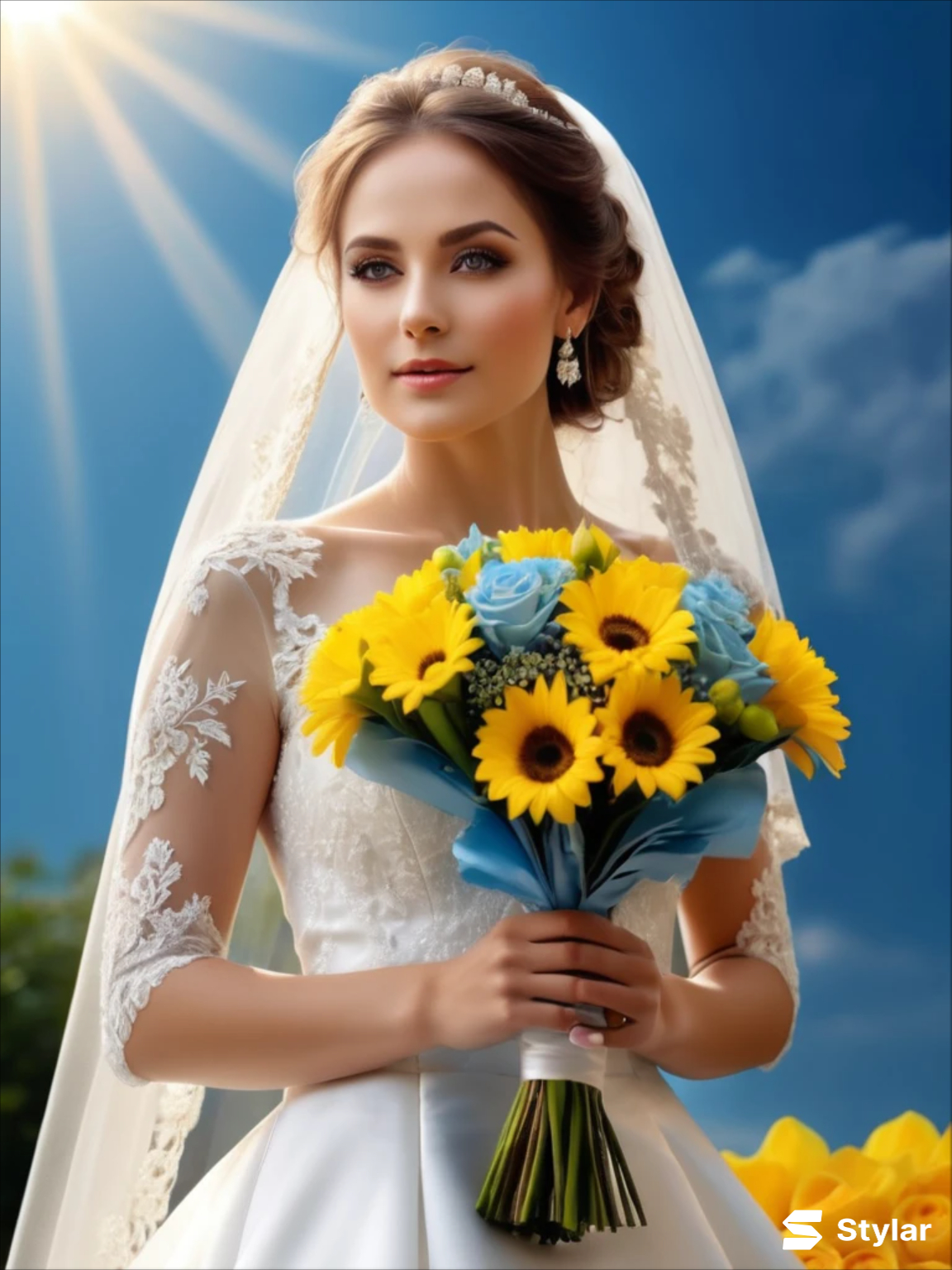 Sunshine Yellow and Sky Blue spring wedding colors