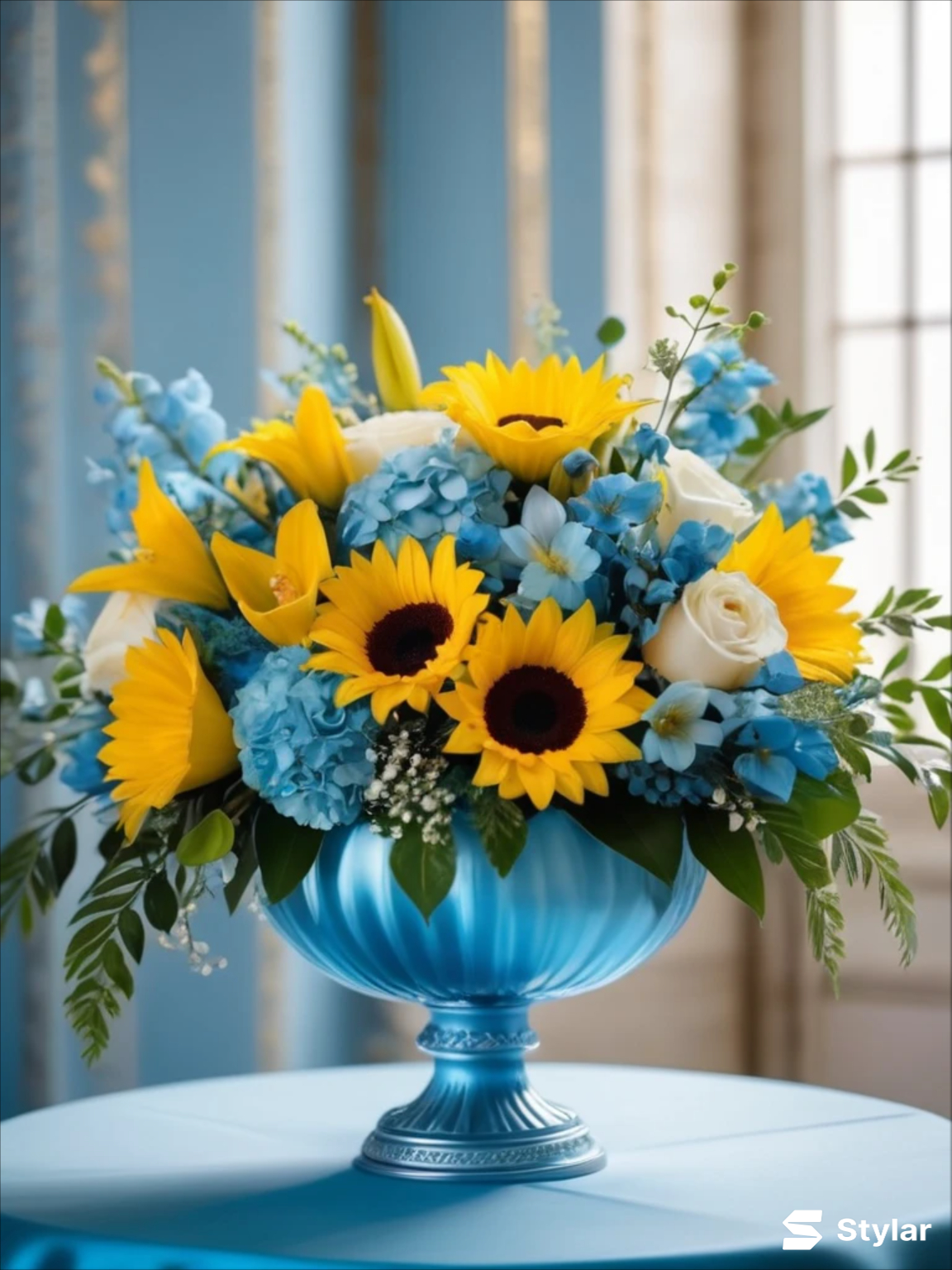 Sunshine Yellow and Sky Blue spring wedding colors