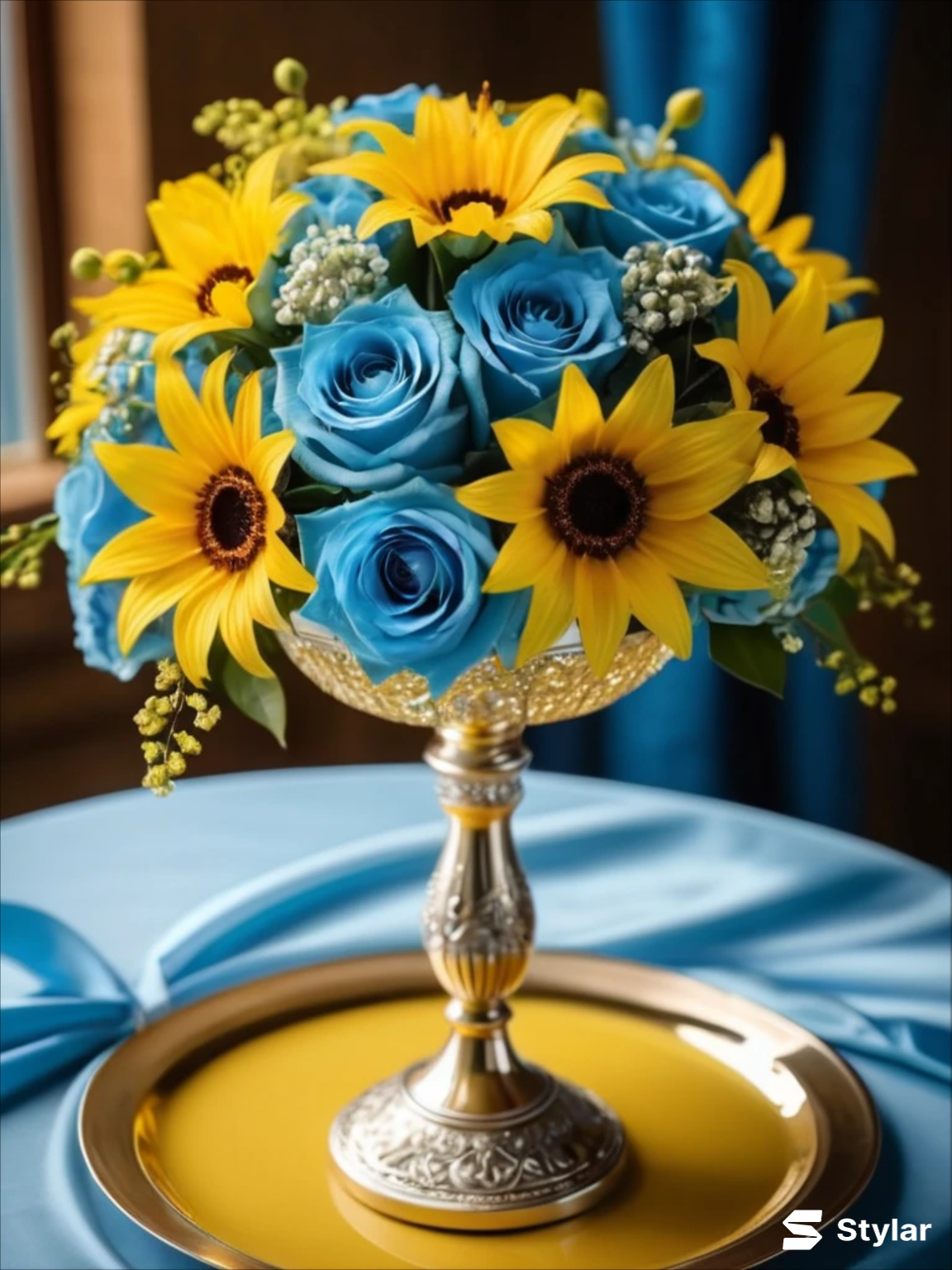 Sunshine Yellow and Sky Blue spring wedding colors