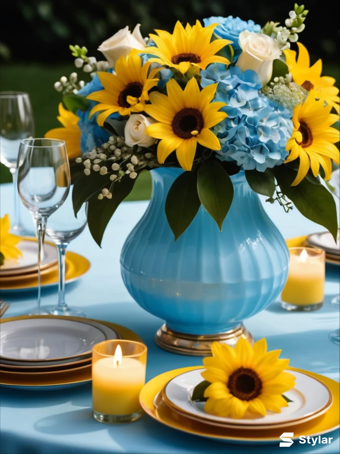 Sunshine Yellow and Sky Blue spring wedding colors