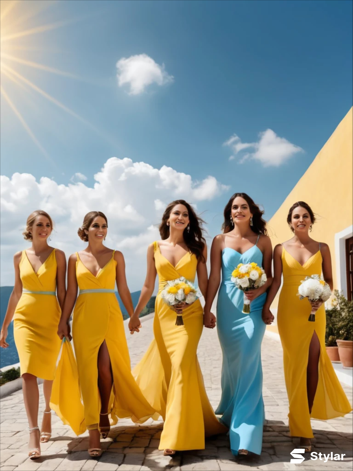Sunshine Yellow and Sky Blue spring wedding colors