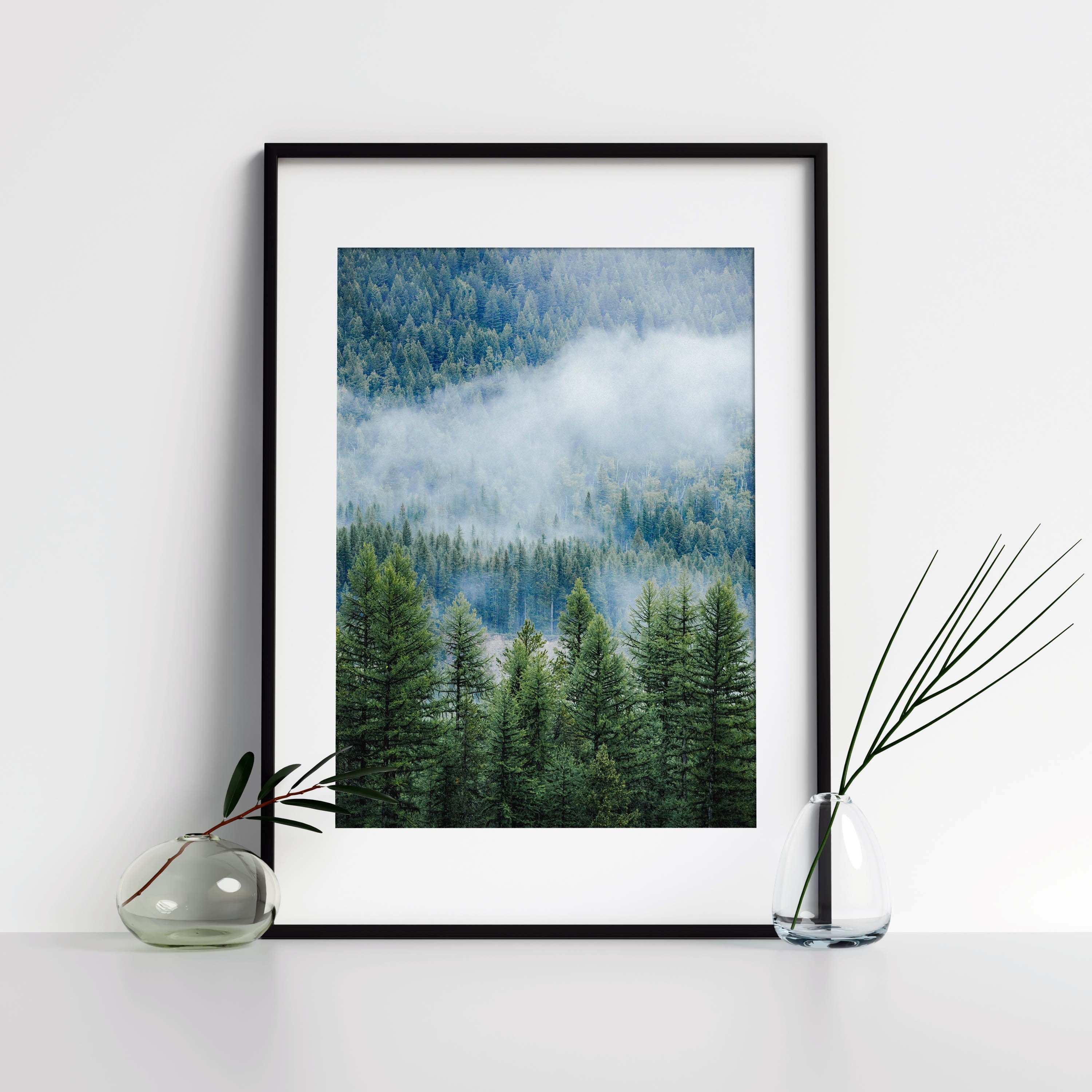 Foggy forest print wall art | Misty forest wall decor - Instant ...