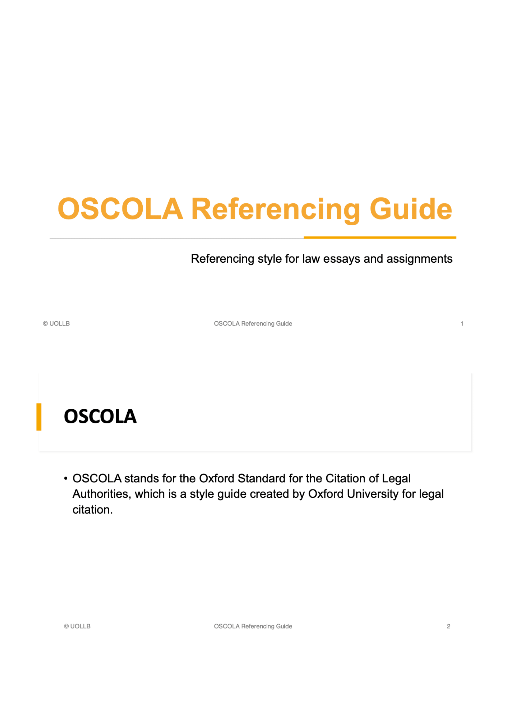 Oscola referencing clearance