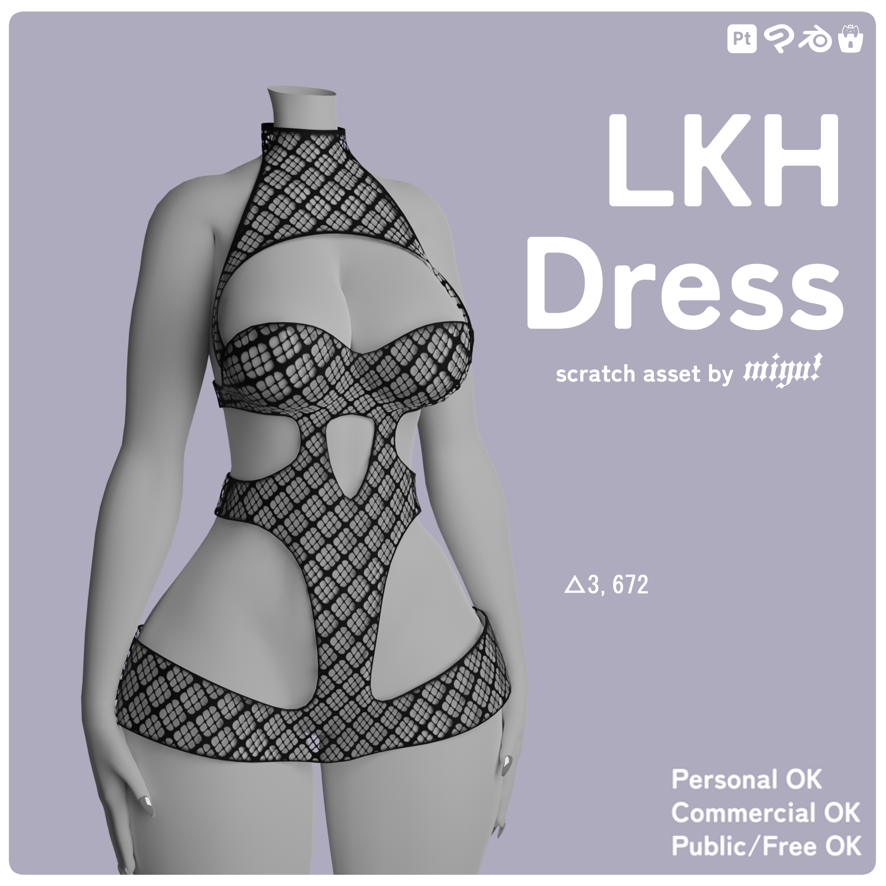 LKH Dress - rigged to RP Base - Payhip