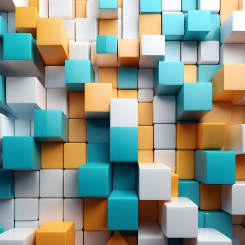 Abstract geometric 3D square blocks colourful Full HD wallpaper