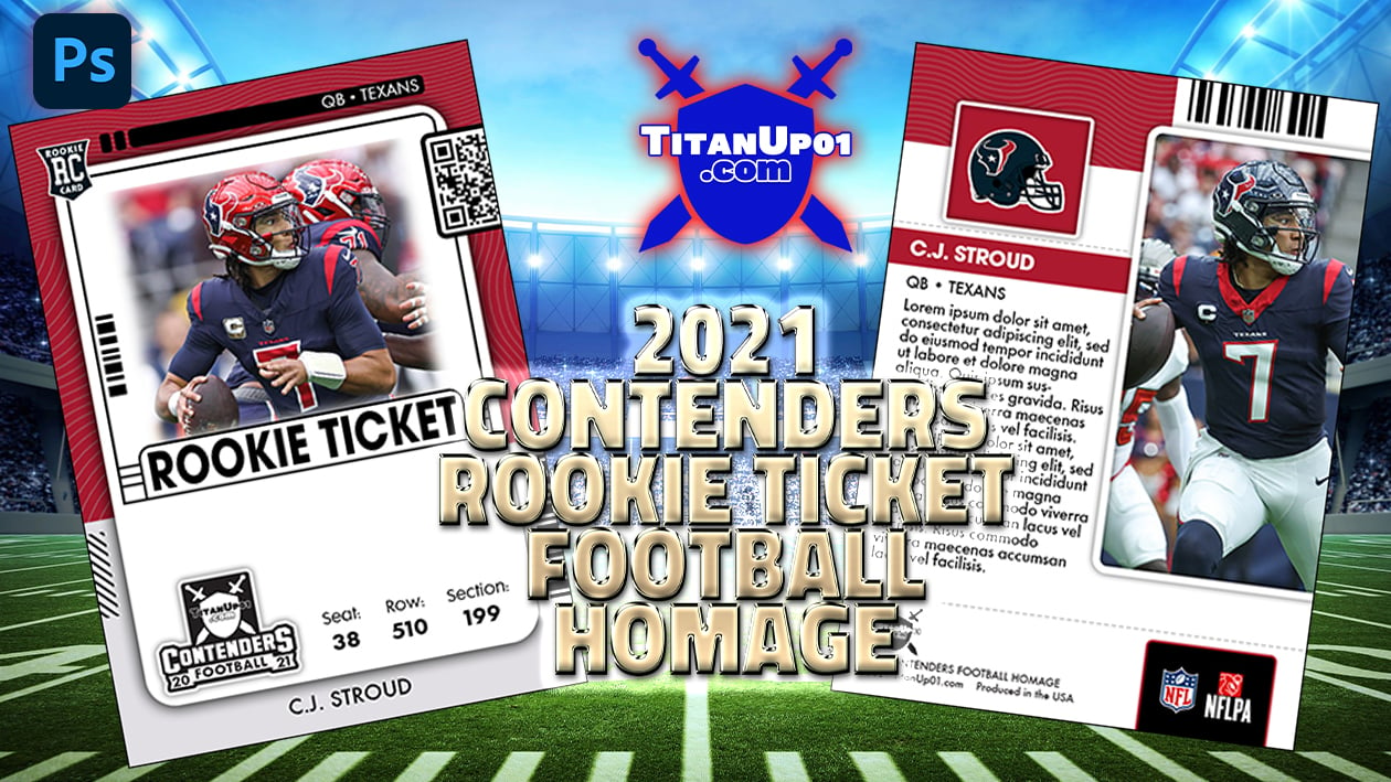 2021 Contenders Rookie Ticket Football Homage Photoshop PSD Templates