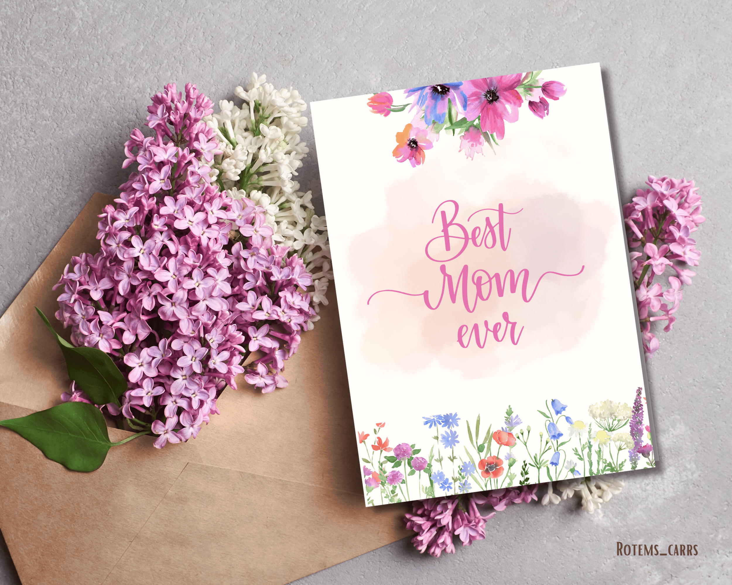 Printable best mom ever greeting card mother's day card - Payhip