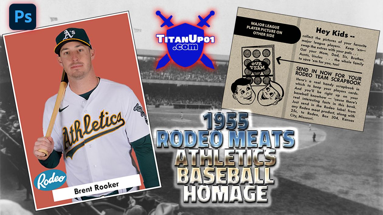 1955 Rodeo Meats Athletics Baseball Photoshop PSD Templates