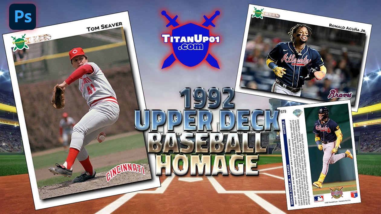 1992 Upper Deck Baseball Homage Photoshop PSD Templates