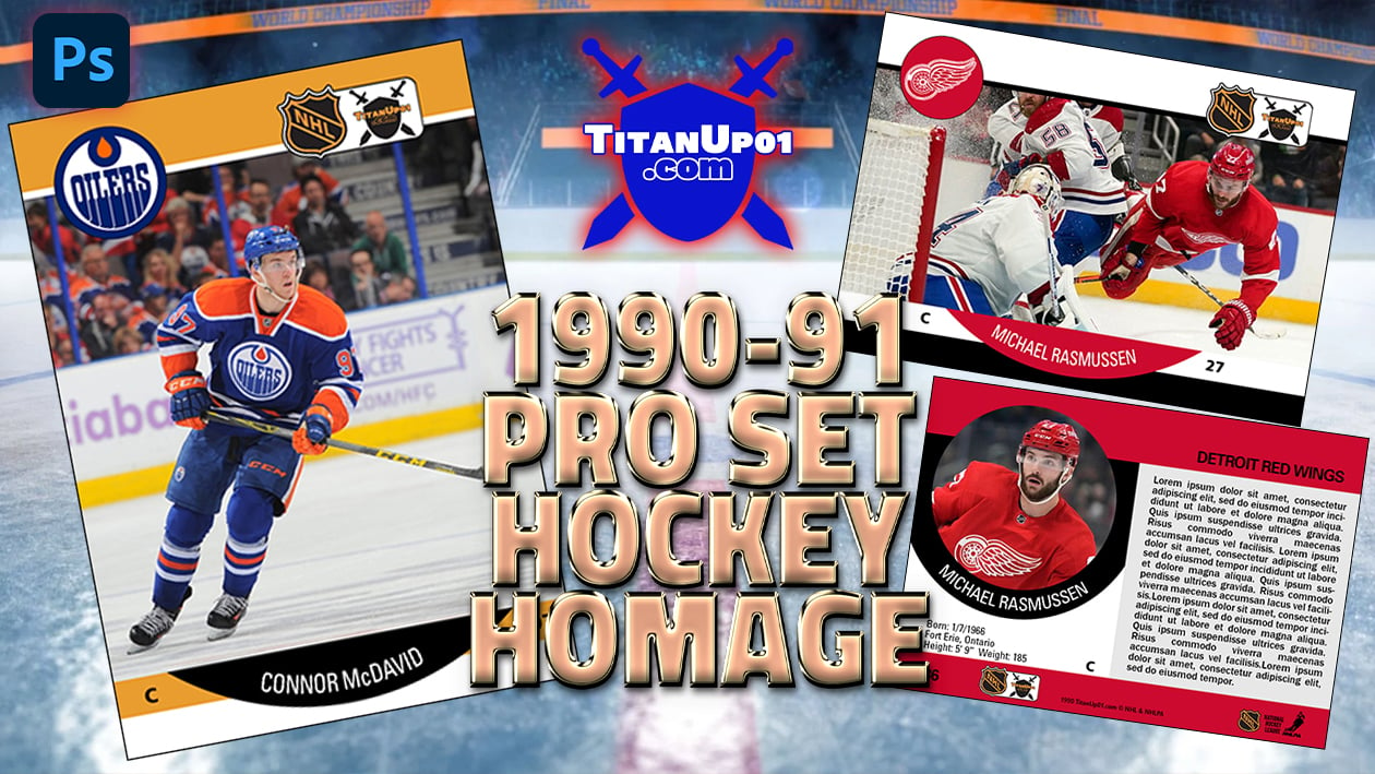 1990-91 Pro Set Hockey Homage Photoshop PSD Templates