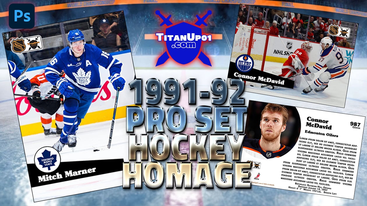 1991-92 Pro Set Hockey Homage Photoshop PSD Templates