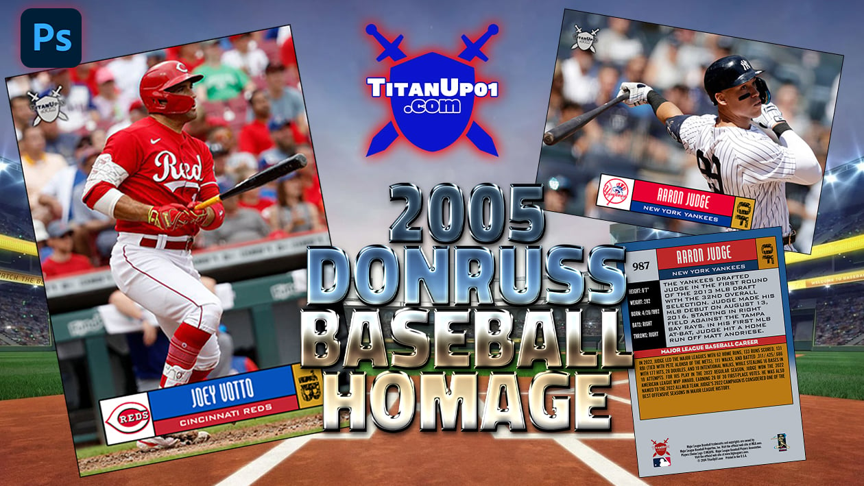 2005 Donruss Baseball Homage Photoshop PSD Templates
